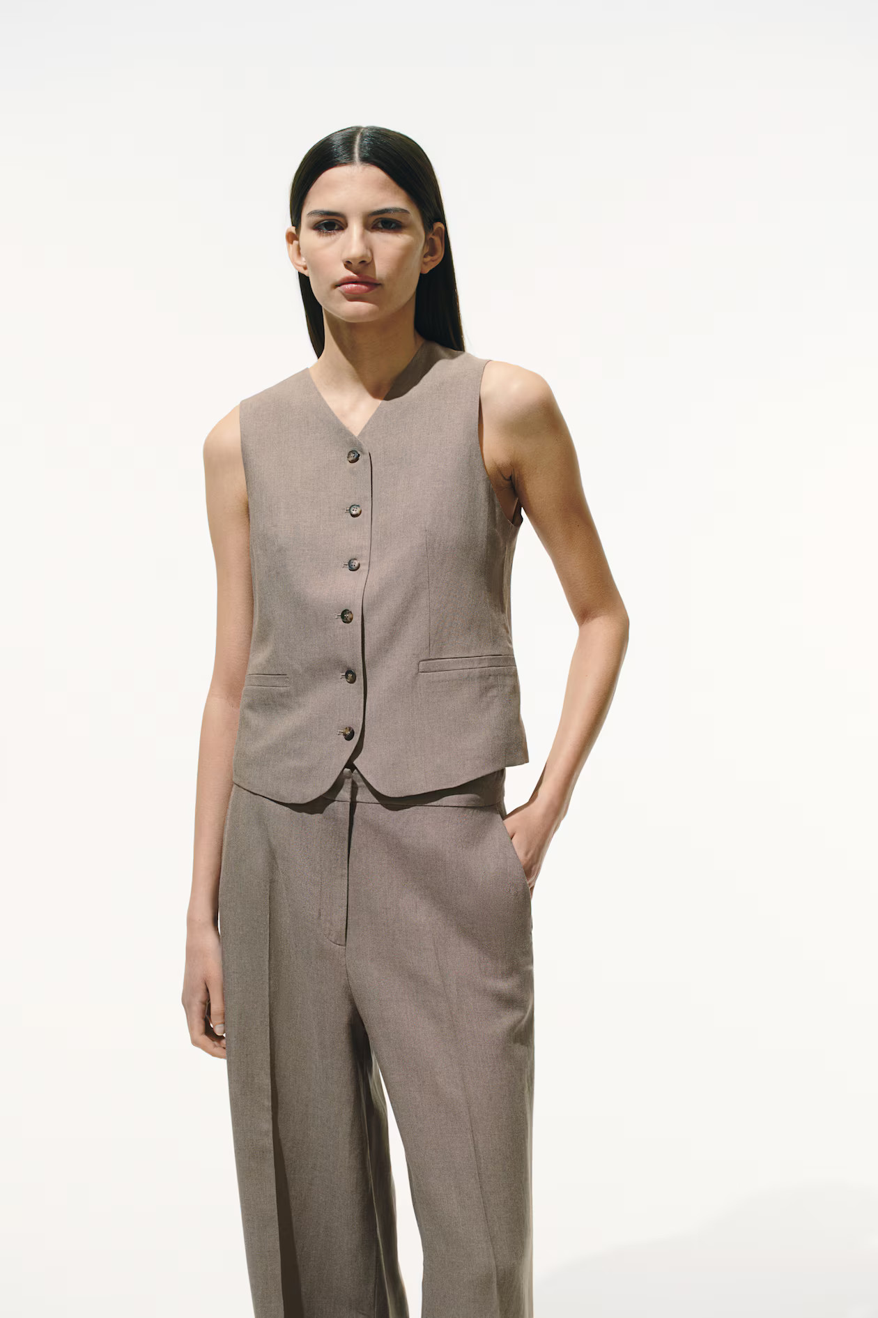Linen-blend suit waistcoat | H&M (UK, MY, IN, SG, PH, TW, HK)