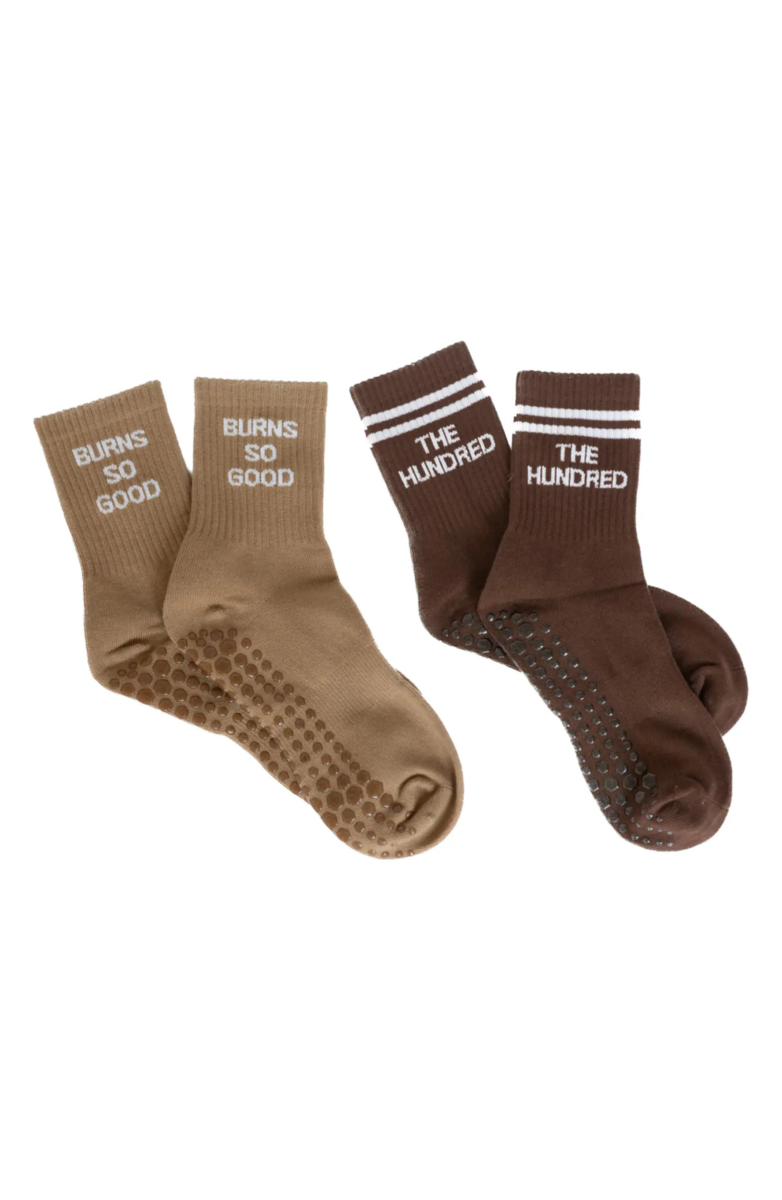 Assorted 2-Pack Nonslip Grip Crew Socks | Nordstrom