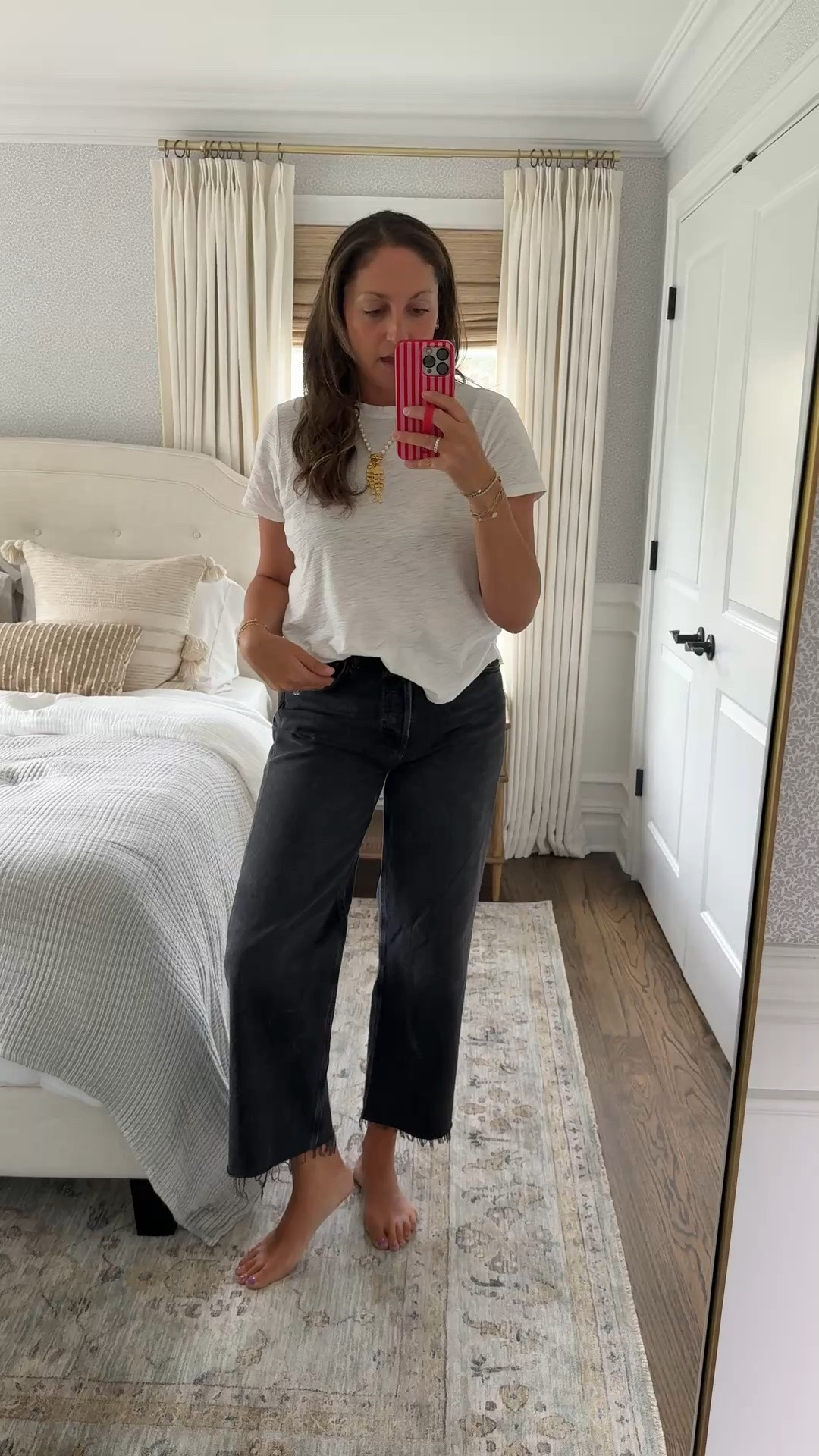 Obsessed with these raw hem jeans!! They fit like a glove and will be so perfect for fall. Planning to wear with sneakers or a bootie. Size up one size for all Agolde and they will be perfect!!

#LTKvlog #LTKootd #LTKSeasonal