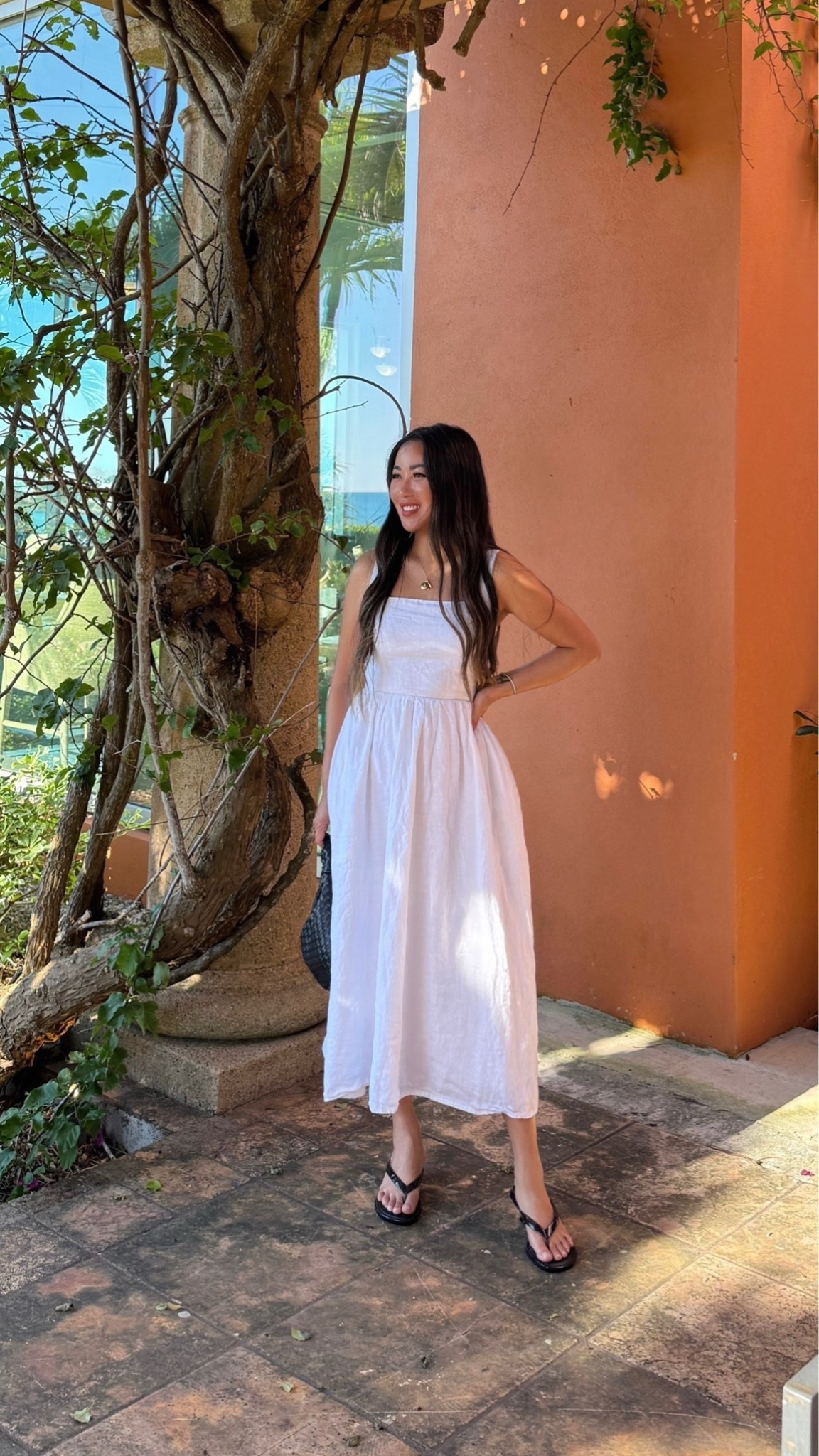 For size reference, I’m 5 ft 115 pounds and wearing an XS. Midsection and petite friendly!

Packed this dress on my last trip ✈️My favorite dresses for summer! The linen is breathable and so comfortable.

@Quince 
#quincepartner

#LTKPetite #LTKOver40 #LTKTravel