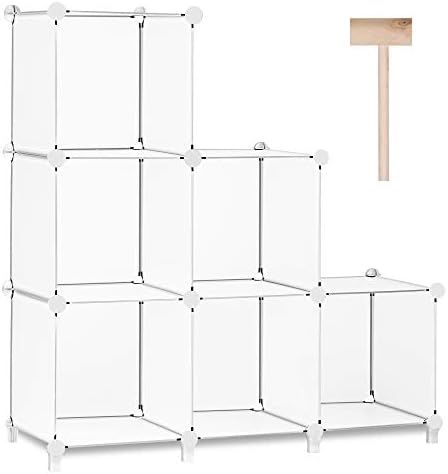 Puroma Cube Storage Organizer 6-Cube Closet Storage Shelves with Wooden Mallet DIY Closet Cabinet Bo | Amazon (US)