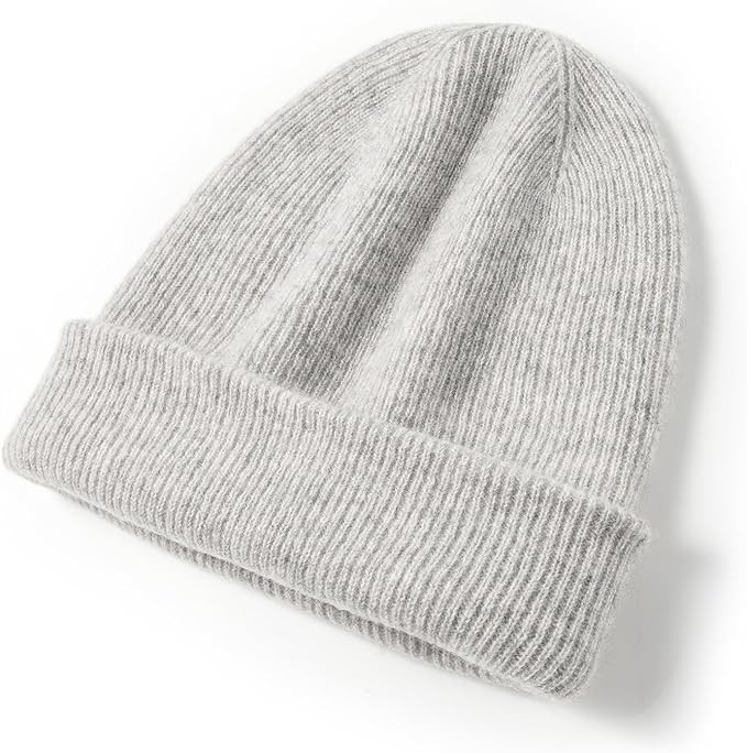 100% Pure Cashmere Double-Layered Beanie Hat for Women & Men, Winter Warm Soft Unisex Ribbed Skul... | Amazon (US)