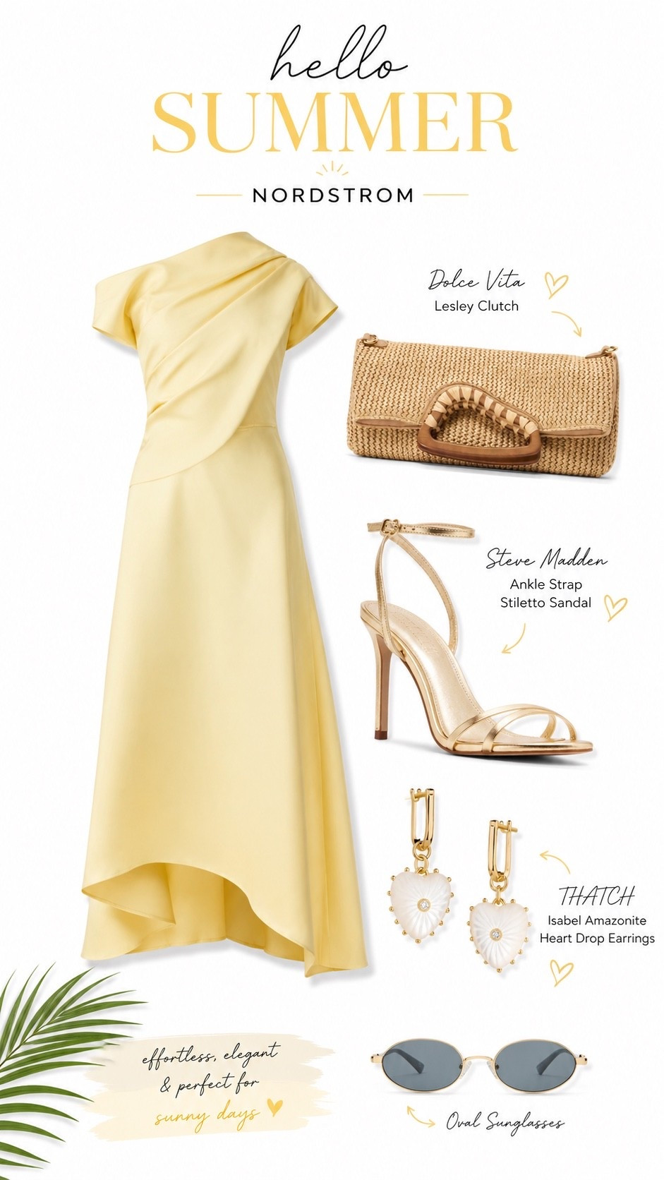 Soft yellow, golden details, and effortless elegance. ☀️💛 This Nordstrom look is everything I want to wear for summer weddings, brunch dates, and special occasions. Which piece is your favorite? ✨

#Nordstrom #SummerStyle #NordstromFinds #SummerOutfit #WeddingGuestDress #StyleInspiration #FashionFinds #ByAnaBeautyClub

#LTKootd #LTKSeasonal #LTKSaleAlert