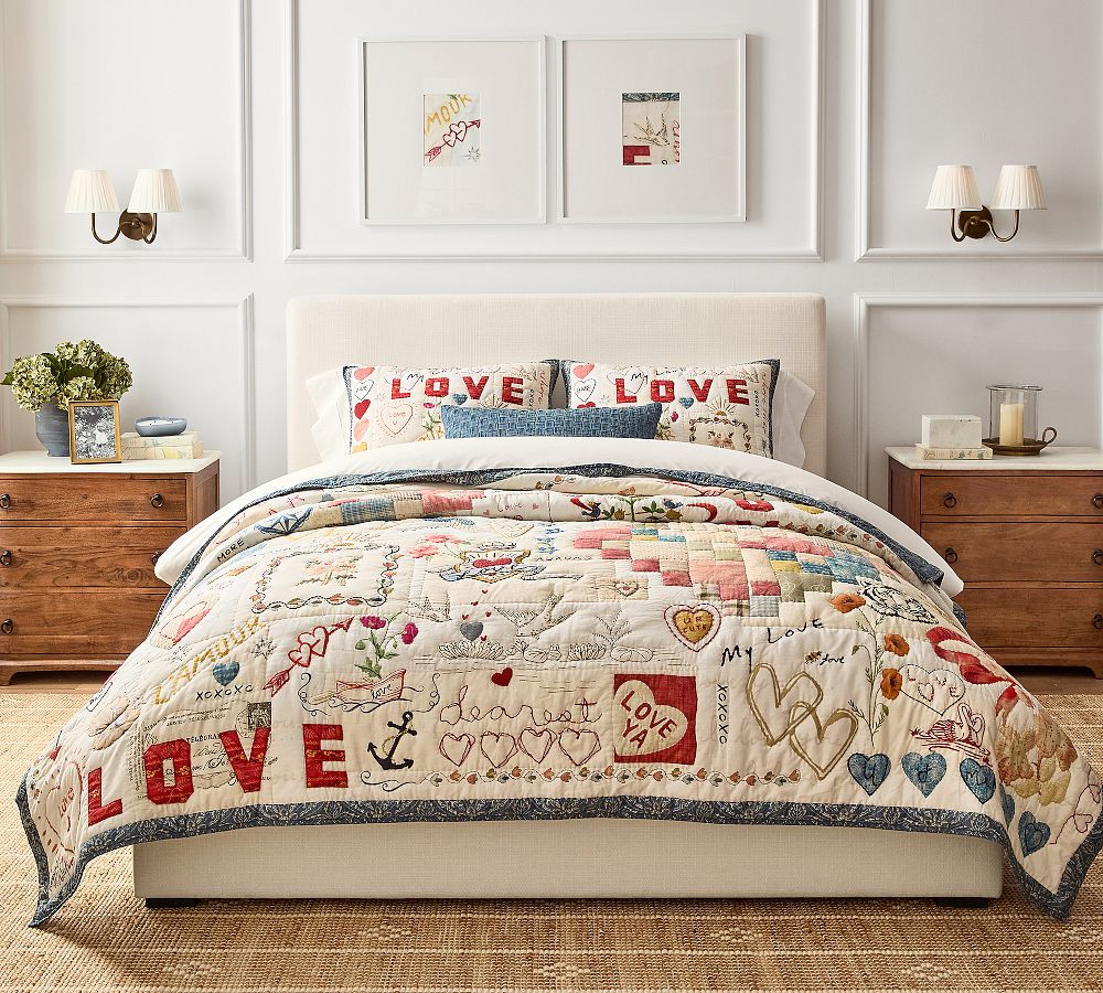 Devin Embroidered Love Quilt | Pottery Barn (US)