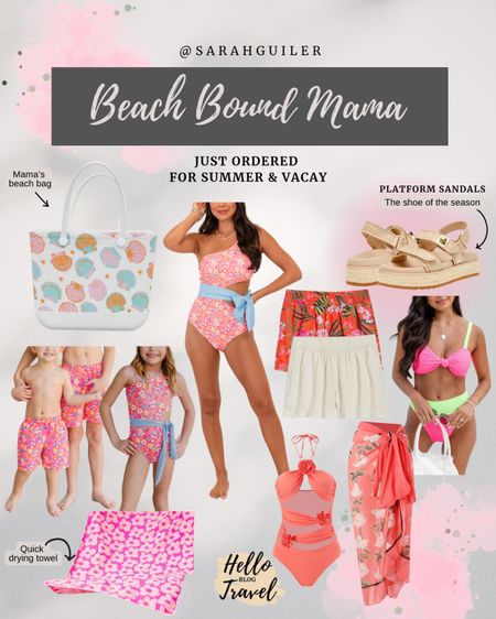Just ordered for our annual beach trip! Loving these mommy and me swimsuits and quick drying towel! There are so many bright and fun colors and patterns this season for swimwear. Also this beach bag is huge and will hold so much stuff 🙌🏼 

Matching family swimsuits. Family matching. Mommy and me fashion. Summer outfit. Beach vacation. Amazon finds. Platform sandals. Raffia slingback sandals. Colorblock bikini. High waist bikini. 

#LTKSeasonal #LTKswim #LTKfamily