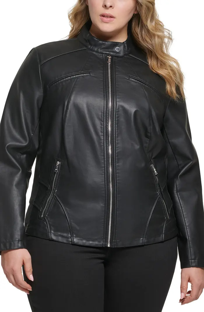 GUESS Faux Leather Racer Jacket | Nordstromrack | Nordstrom Rack