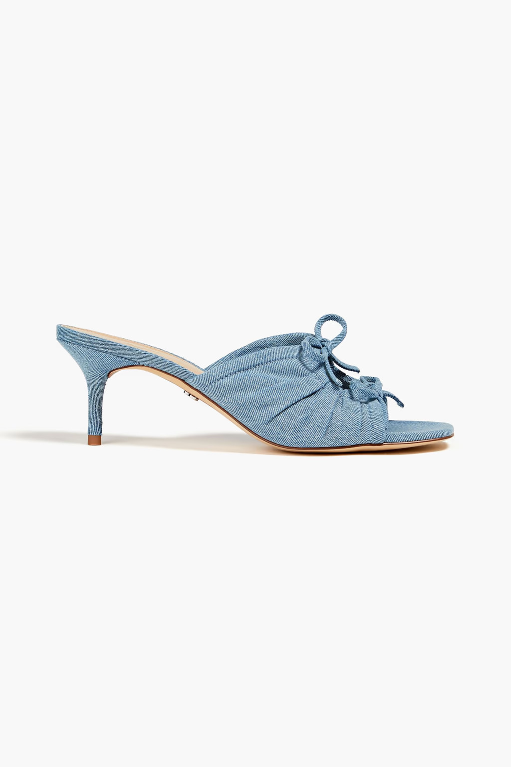Pia bow-embellished denim mules | The Outnet (APAC)