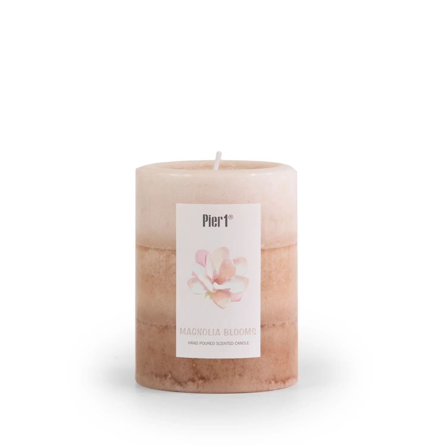Magnolia Blooms 3X4 Layered Pillar Candle | Walmart (US)