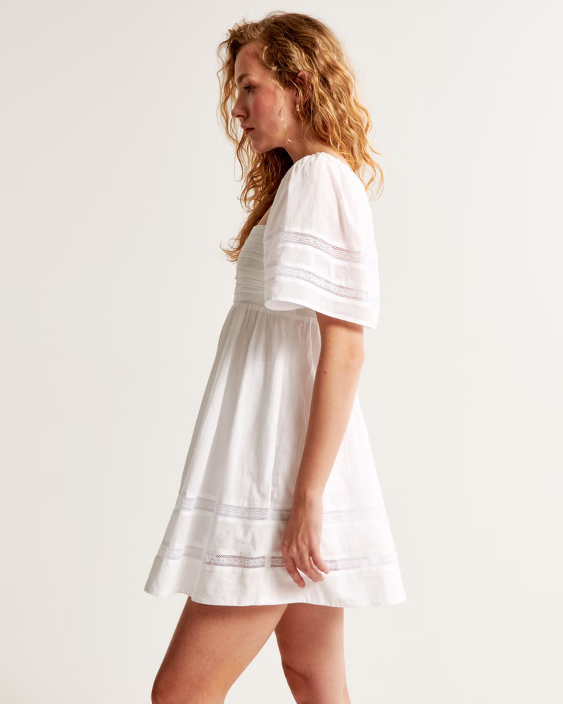 Emerson Lace-Trim Mini Dress | Abercrombie & Fitch (US)