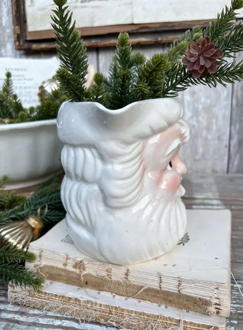 Vintage Ironstone Santa Claus PITCHER Tilso Japan White Christmas Decor Painted - Etsy.de | Etsy (US)