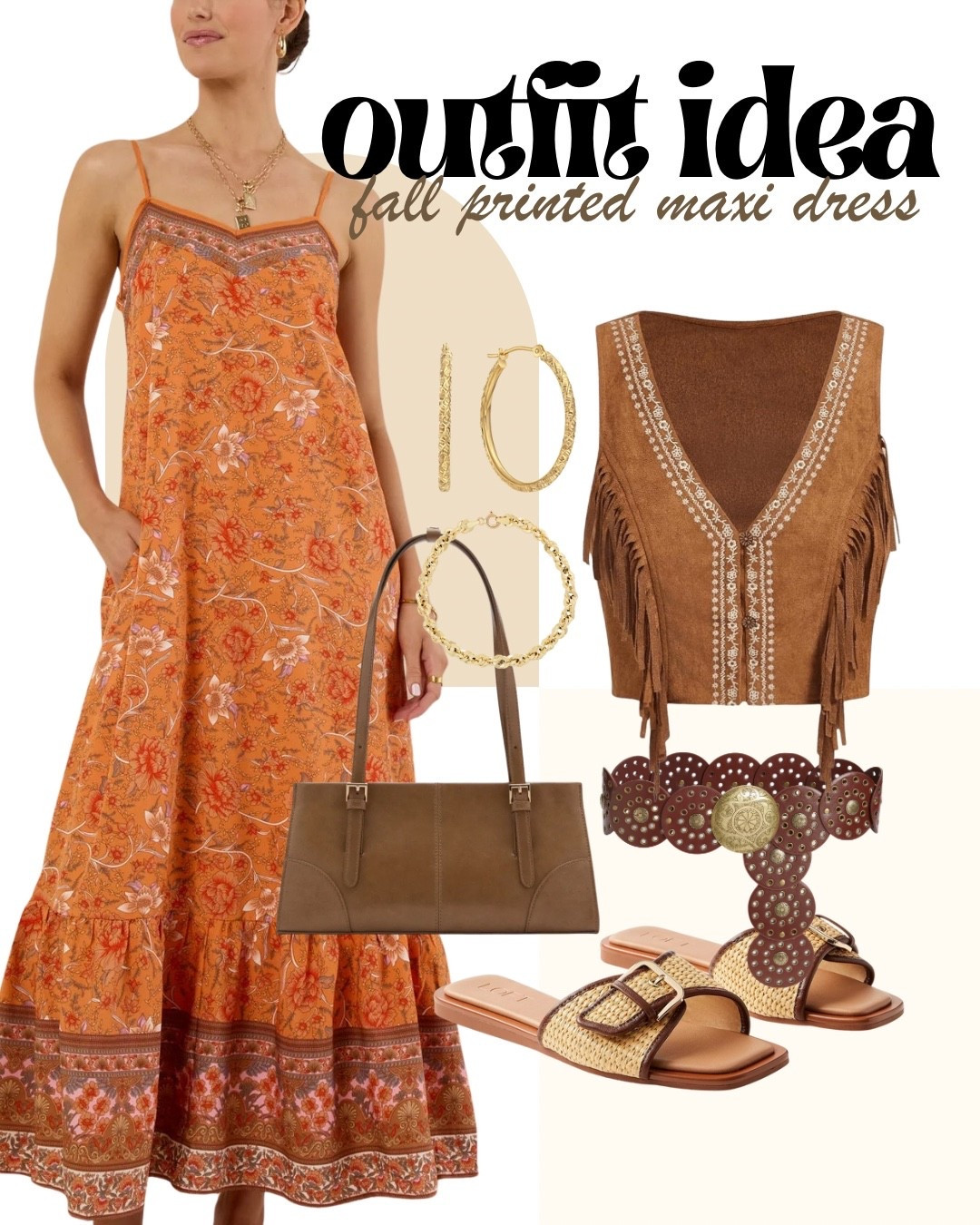 Dress up this orange printed maxi dress with a cute brown vest and belt and brown accessories… The perfect summer to fall transitional outfit.

Summer to fall transitional looks | how to wear a maxi dress in the fall | how do you style a maxi dress | summer to fall outfits | fall maxi dresses



#LTKFindsUnder50 #LTKOver40 #LTKPetite