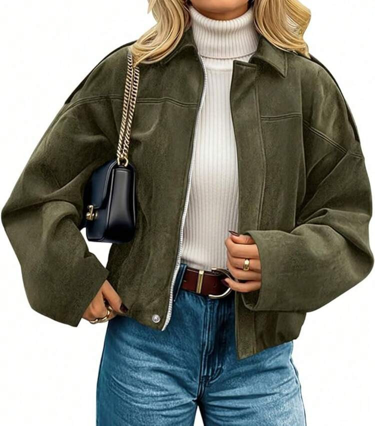Suede bubble jacket | SHEIN