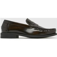 schuh reach box leather loafer shoes in brown | Schuh