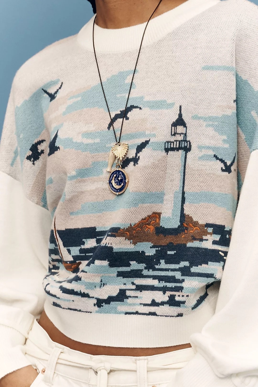 Coastal sweater from Anthropologie 

#LTKdayinmylife #LTKOver40 #LTKSeasonal