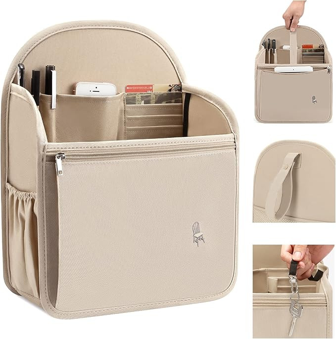 Yoillione Backpack Organizer Insert Large for Women and Men, Beige Travel Backpack Insert Organiz... | Amazon (US)