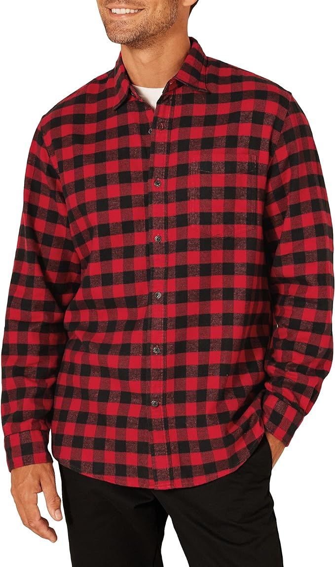 Amazon Essentials Men's Long-Sleeve Flannel Shirt (Available in Big & Tall) | Amazon (US)