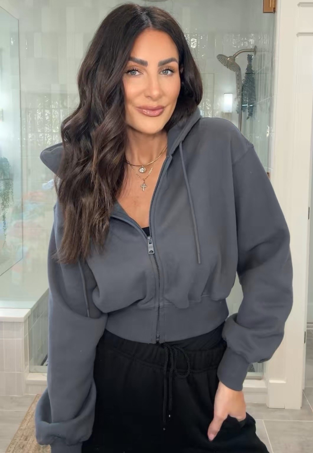 Small sweatshirt and medium regular sweats 

#LTKTall #LTKgrwm #LTKOver40