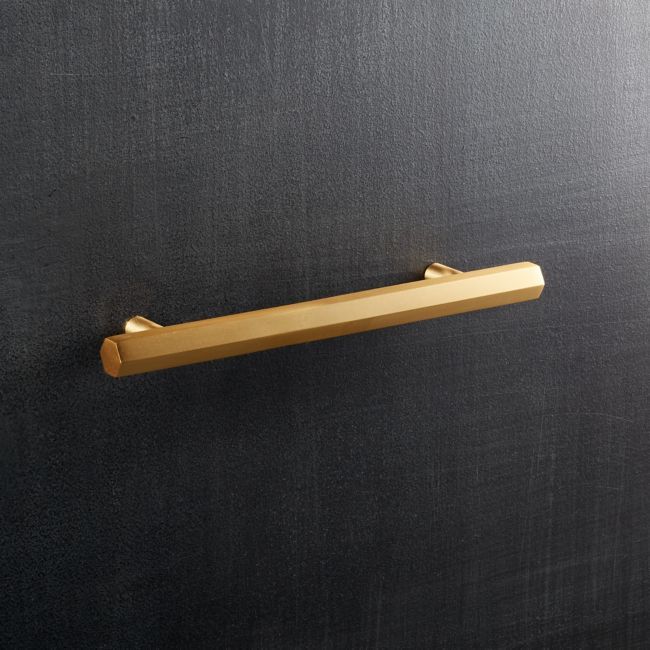 Hex Brushed Brass 5" Handle | CB2