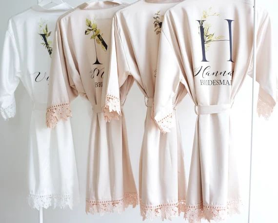 Bridesmaid Robes, Getting Ready Plus Size, SPA Robes for Women, Bohemian Robe for Bridal Party, C... | Etsy (US)