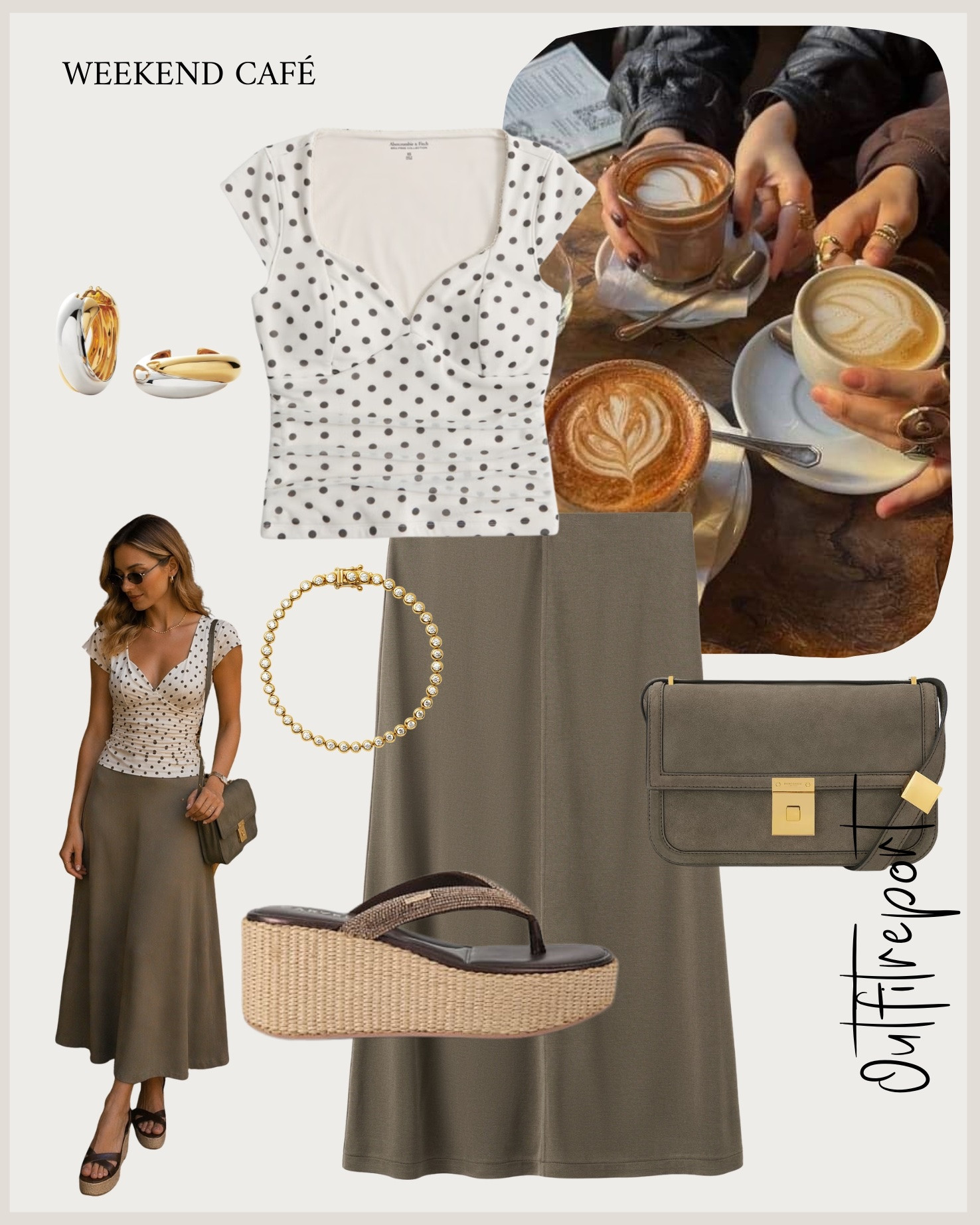 Polka dot top midi skirt outfit for summer spring 

#LTKeurope #LTKsummer #LTKspring