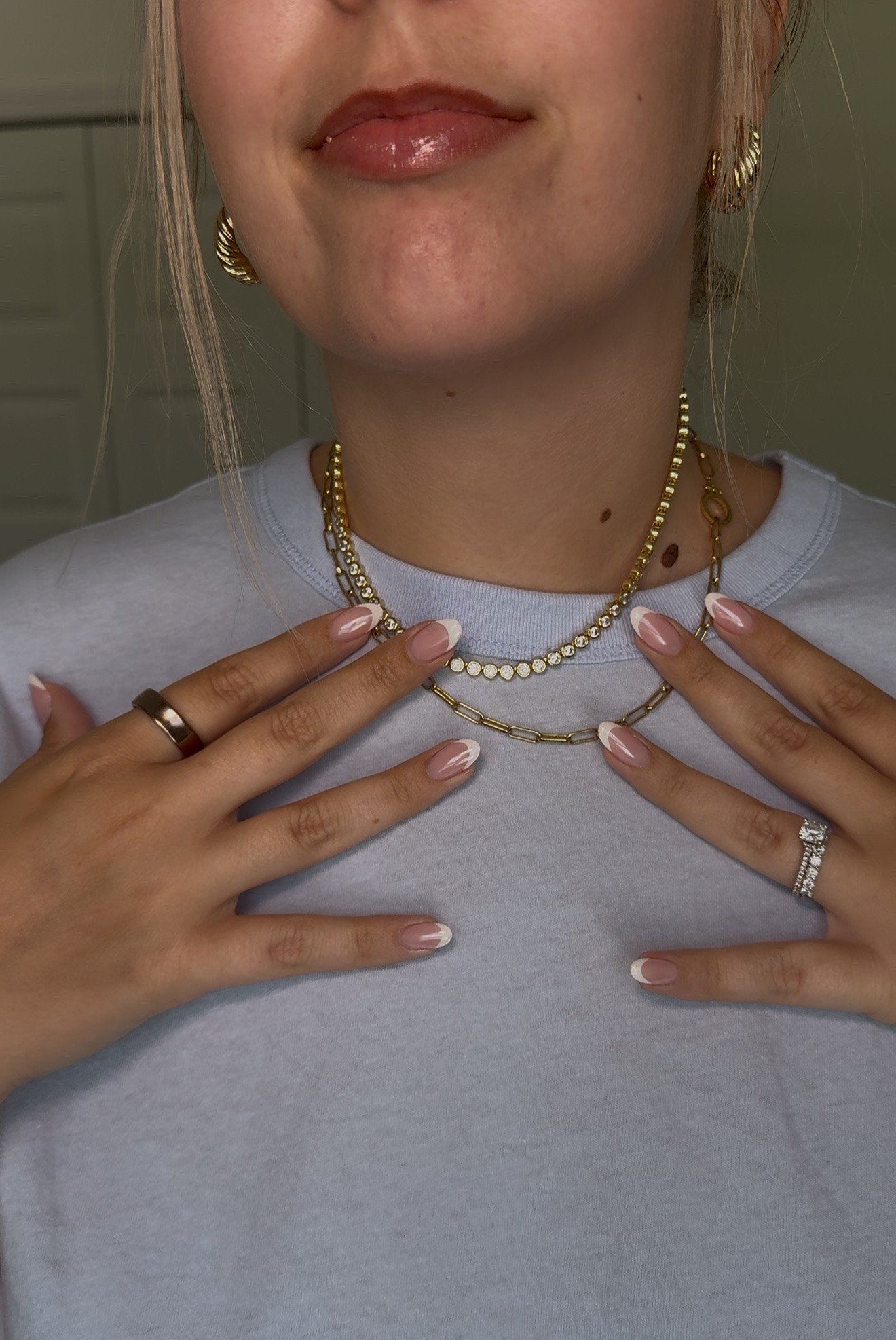 Current favorite jewelry stack ✨ The easiest way to elevate a basic outfit. 🤍 #LTKStyleTip #EverydayJewelry #GoldAccessories
