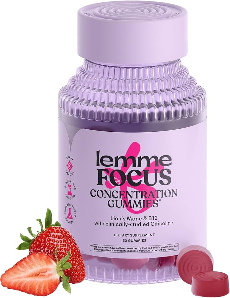 Lemme Focus Concentration & Brain Health Gummies with Cognizin Citicoline, Lion's Mane Mushroom, ... | Amazon (US)