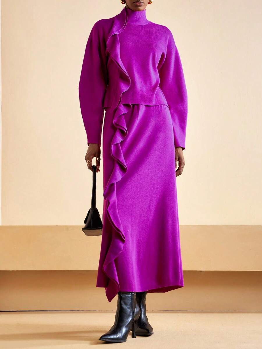 Zivah 2025 Autumn/Winter New Elegant Party, Daily, Date, Work Commute Refined Sexy Casual Long Sl... | SHEIN