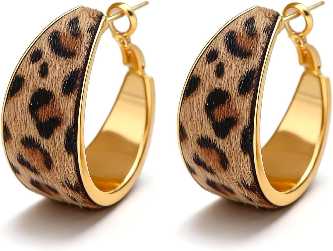 Leopard Earrings Leopard Print Hoop Earrings for Women Vintage Animal Print Large Hoop Earring Ge... | Amazon (US)