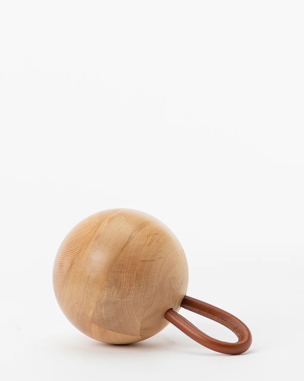 Leather Handled Wood Ball Object | McGee & Co.