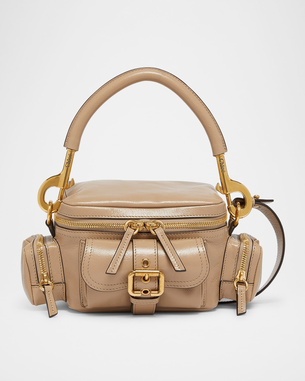 Camera Bag Small in Natural Shiny Calfskin | Neiman Marcus