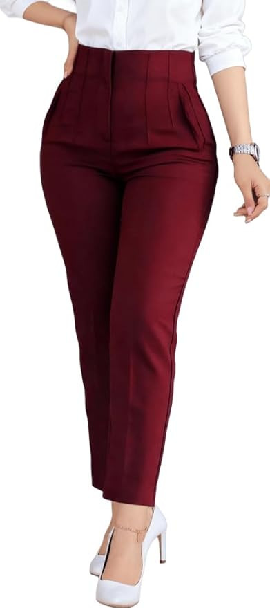 Womens Straight Leg Pants 2026 High Waisted Stretchy Business Casual Work Pants Dress Office Trou... | Amazon (US)