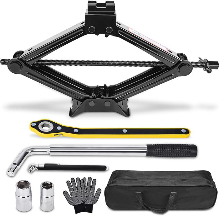 Scissor Car Jack 2.5 Ton (5511 lbs) Tire Changing Kit with Lug Wrench - Emergency Kit for Car, SU... | Amazon (US)