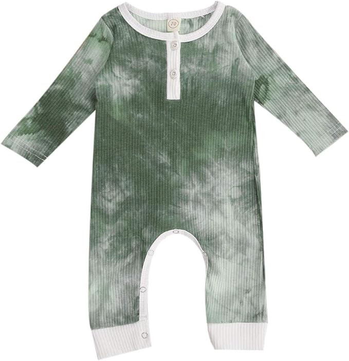 Seyurigaoka Unisex Baby Striped Rompers, Infant Baby Boy Girl Sleeveless Button One-Piece Solid C... | Amazon (US)