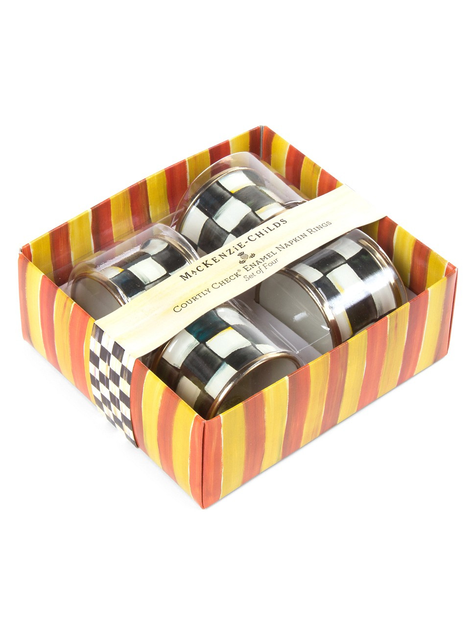 Courtly Check Enamel Napkin Rings | Saks Fifth Avenue