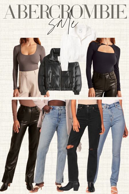 Abercrombie sale finds. Winter sale. Denim sale. Jean sale. Leather pants sale. Bodysuit. Leather puffer jacket  

#LTKSeasonal #LTKunder100 #LTKsalealert