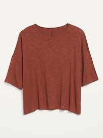 Luxe Oversized Short-Sleeve Slub-Knit T-Shirt for Women | Old Navy (US)