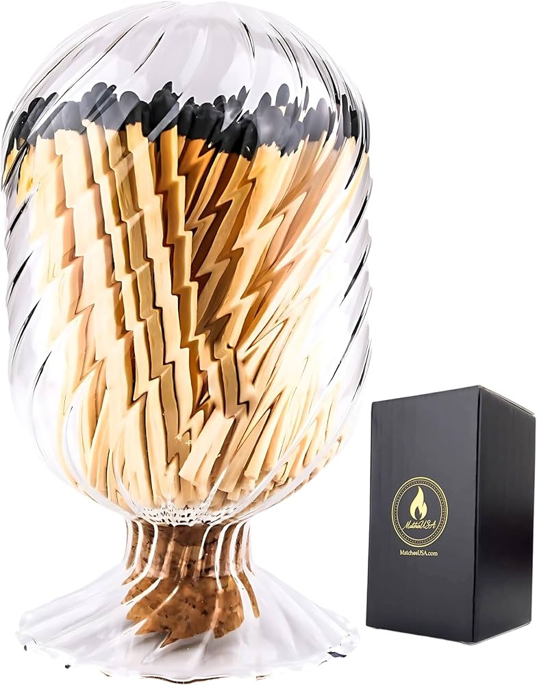 Helix Shaped Glass Matches Cloche | Includes Color Matches & Free Striker Strip!!! | Spiral Decor... | Amazon (US)