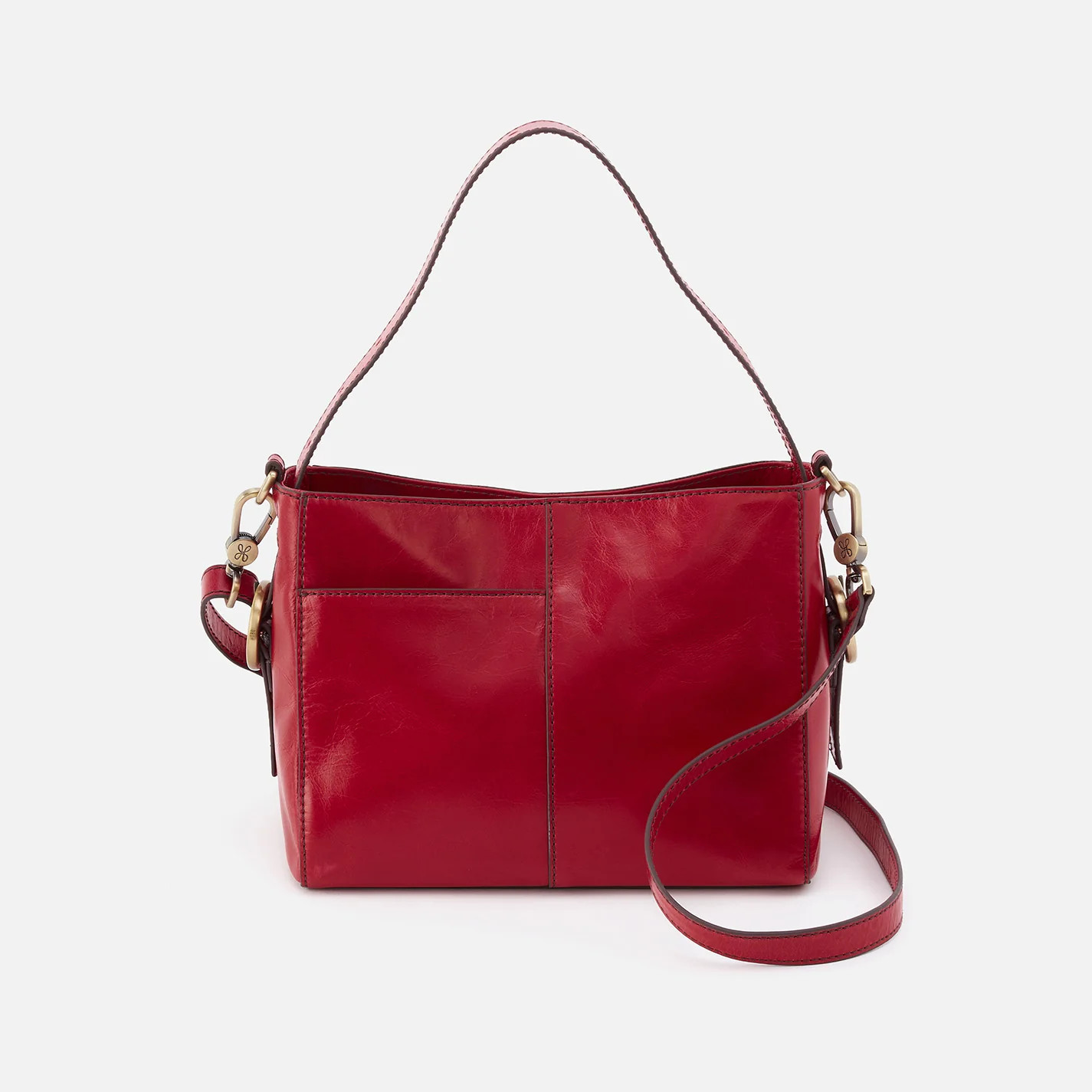 Render Small Crossbody in Polished Leather - Claret | HOBO Bags