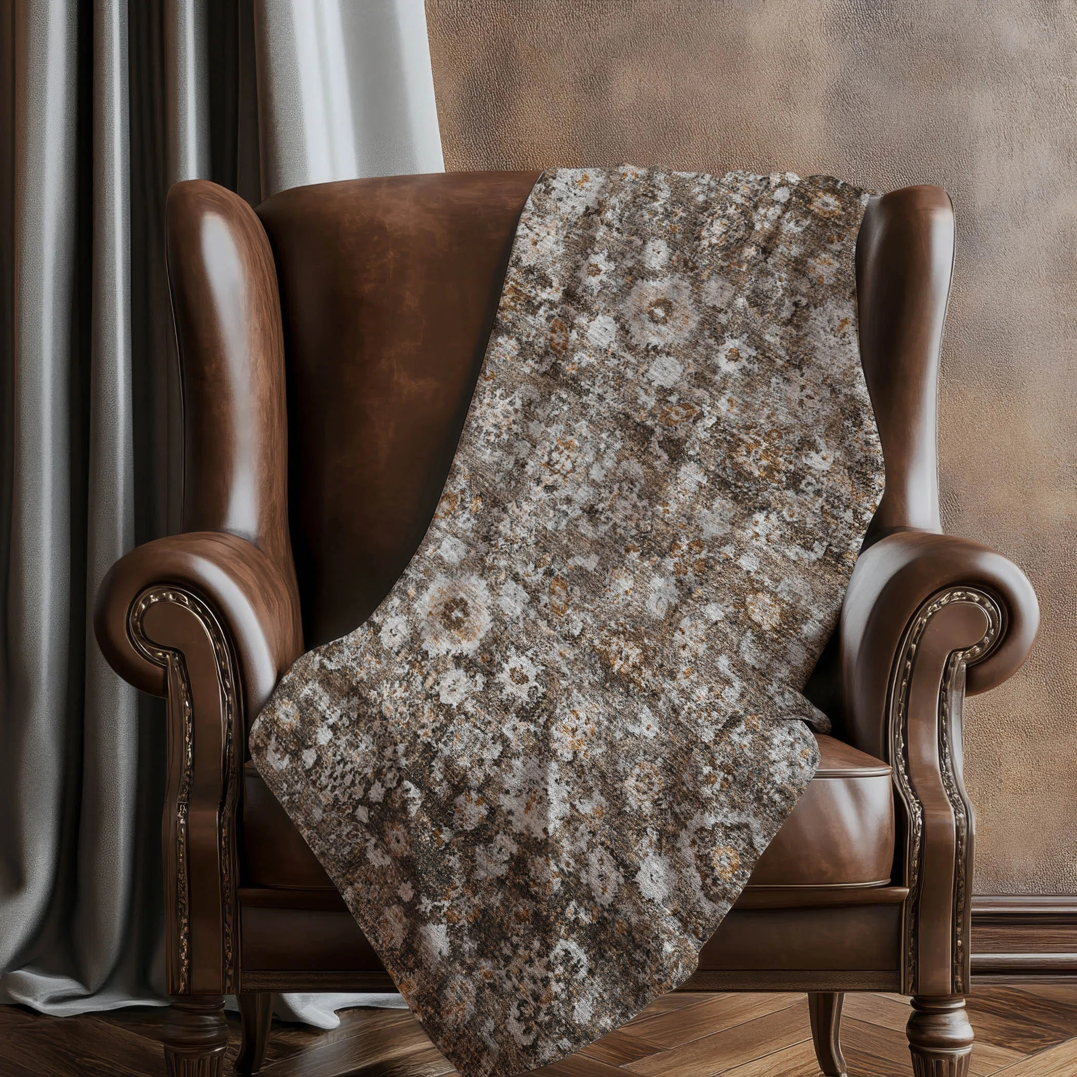 Addison Machine Washable Sherpa ASB651 Oriental Throw Blanket | Wayfair North America