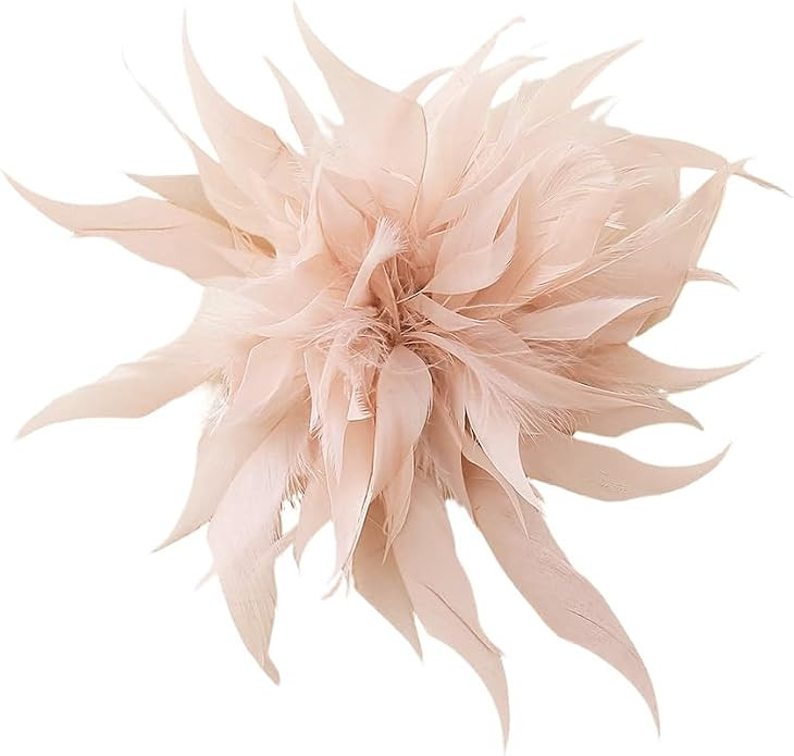 Large Feather Flower Brooch Pin for Women Men Elegant Oversized Floral Lapel Pins Wedding Party D... | Amazon (US)