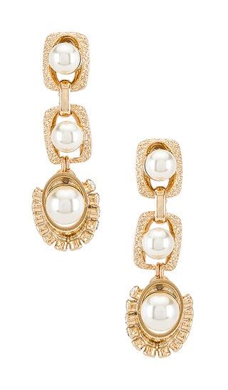 Pearl Drop Earrings in Cream | Revolve Clothing (Global)