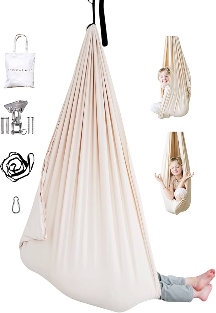 Marlowe & Co Indoor Cotton Sensory Therapy Compression Swing for Children, 360° Swivel Hardware ... | Amazon (US)