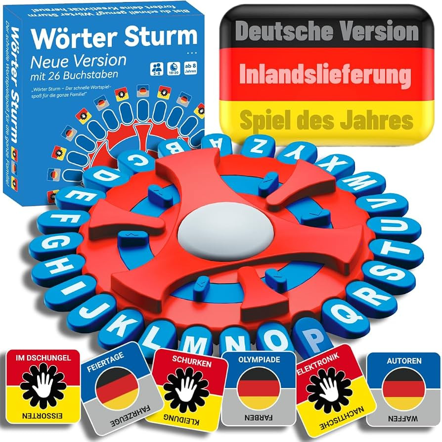 BLOOOK W\u00f6rter Sturm Spiel,Brettspiele,W\u00f6rterspiel Erwachsene Kinder,Gesellschaftsspiele... | Amazon (DE)