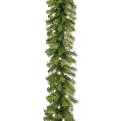 National Tree Company Outdoor Pre-lit Electrical Outlet 9-ft Fir Garland with White LED Lights Lo... | Lowe's