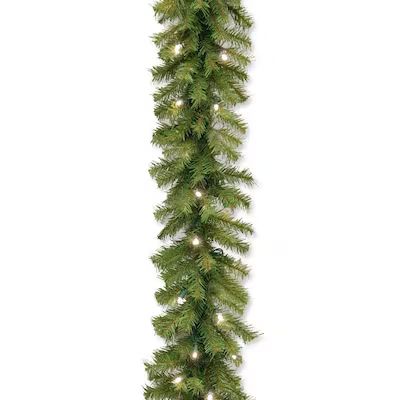 National Tree Company Outdoor Pre-lit Electrical Outlet 9-ft Fir Garland with White LED Lights Lo... | Lowe's