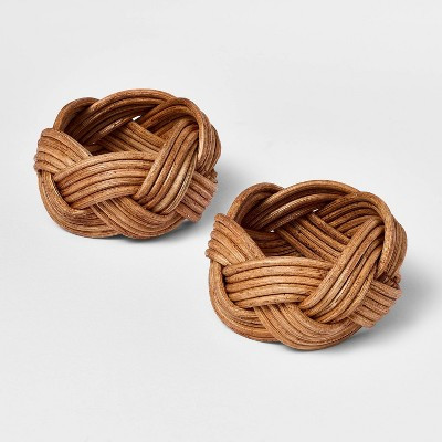 2pk Braided Woven Rattan Napkin Rings - Threshold™ designed with Studio McGee | Target