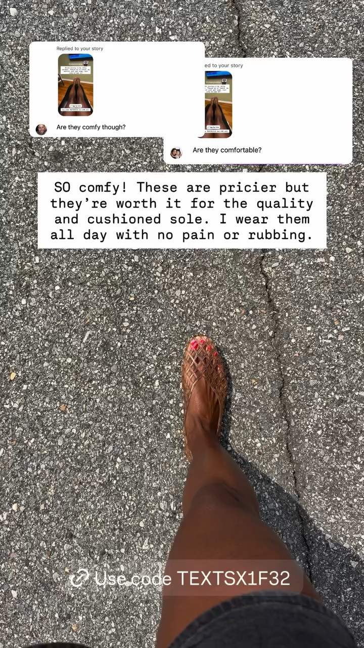 SO comfy! These are pricier but they’re worth it for the quality and cushioned sole. I wear them all day with no pain or rubbing.