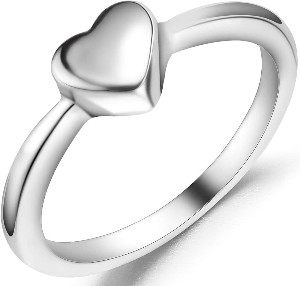 Jude Jewelers Stainless Steel Heart Shaped Wedding Engagement Promise Statement Anniversary Ring | Amazon (US)