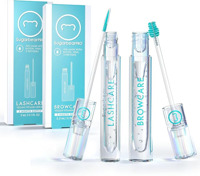 SugarbearPRO LashCare™ + BrowCare™ Vitamin Serum Duo | Peptides, MSM & Biotin | 3-Month Suppl... | Amazon (US)