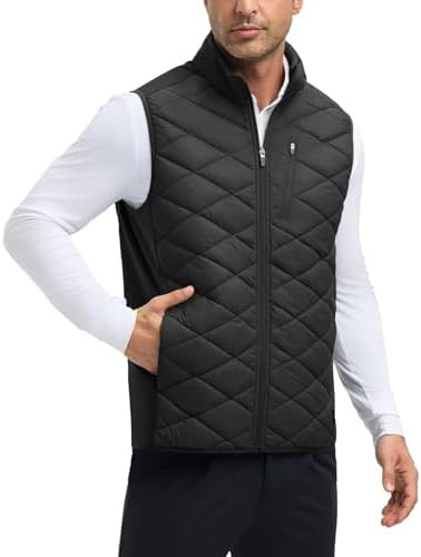 baleaf Men's Puffer Vest Outerwear Golf Sleeveless Jacket Winter Warm Lightweight Pockets Windpro... | Amazon (US)